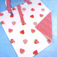 Einkaufsbeutel, Stofftasche, Baumwollbeutel faltbar *Erdbeeren* Bild 3