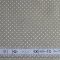 8,90 EUR/m Stoff Baumwolle - Punkte weiß auf beige 2mm Bild 4