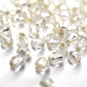 50 Silver Line Crystal böhmische Perlen 3mm, tschechische feuerpolierte facettierte Glasperlen DIY Glasschliff Bild 1