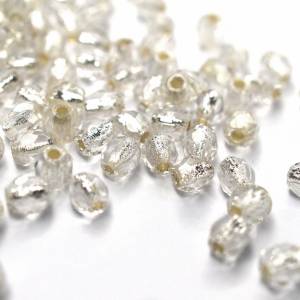 50 Silver Line Crystal böhmische Perlen 3mm, tschechische feuerpolierte facettierte Glasperlen DIY Glasschliff Bild 2