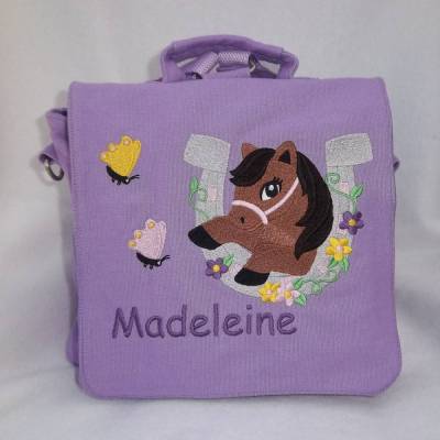 Kindergartenrucksack Motiv" Pferd und Hufeisen"