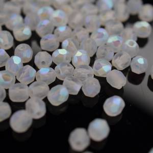 50 Crystal Full AB Matted böhmische Perlen 3mm, tschechische feuerpolierte facettierte Glasperlen DIY Glasschliff Bild 1
