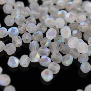 50 Crystal Full AB Matted böhmische Perlen 3mm, tschechische feuerpolierte facettierte Glasperlen DIY Glasschliff Bild 2