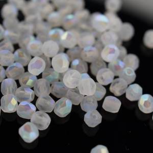 50 Crystal Full AB Matted böhmische Perlen 3mm, tschechische feuerpolierte facettierte Glasperlen DIY Glasschliff Bild 3
