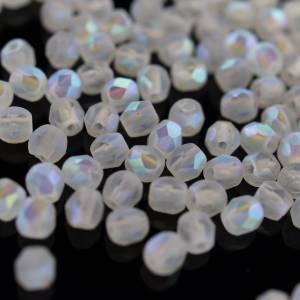 50 Crystal Full AB Matted böhmische Perlen 3mm, tschechische feuerpolierte facettierte Glasperlen DIY Glasschliff Bild 4