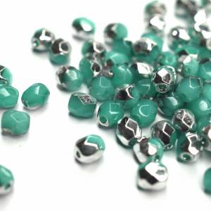 50 Light Alabaster Malachite Green Labrador, böhmische Perlen 4mm, tschechische Glasperlen DIY Bild 2