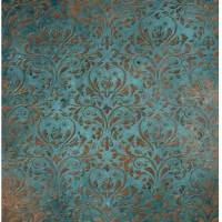 Reispapier - Motiv Strohseide - A4 - Decoupage - Vintage - Shabby - Patina - Rost - blau - türkies - kupfer - 19122 Bild 1