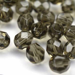 20 Black Diamond böhmische Perlen 6mm, tschechische feuerpolierte facettierte Glasperlen DIY Glasschliff Bild 1