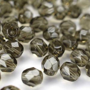 20 Black Diamond böhmische Perlen 6mm, tschechische feuerpolierte facettierte Glasperlen DIY Glasschliff Bild 3