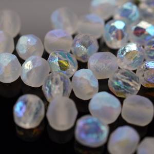 20 Etched Crystal Full AB böhmische Perlen 6mm, tschechische feuerpolierte facettierte Glasperlen DIY Glasschliff Bild 5