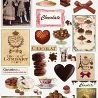 Reispapier - Motiv Strohseide - A4 - Decoupage - Vintage - Shabby - Chocolate - Schokolade - 19164 Bild 1