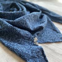 Musselintuch XL | Blaue Ranken | Halstuch Dreieckstuch Stilltuch Schal Bild 1