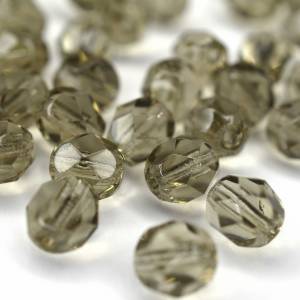 20 Light Black Diamond böhmische Perlen 6mm, tschechische feuerpolierte facettierte Glasperlen DIY Glasschliff Bild 1
