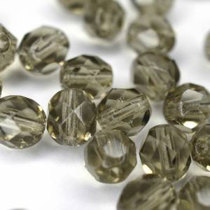 20 Light Black Diamond böhmische Perlen 6mm, tschechische feuerpolierte facettierte Glasperlen DIY Glasschliff Bild 2