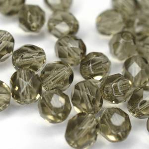 20 Light Black Diamond böhmische Perlen 6mm, tschechische feuerpolierte facettierte Glasperlen DIY Glasschliff Bild 3