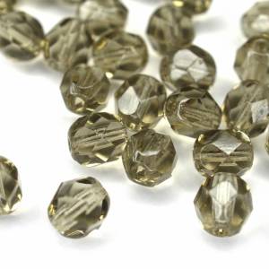 20 Light Black Diamond böhmische Perlen 6mm, tschechische feuerpolierte facettierte Glasperlen DIY Glasschliff Bild 4