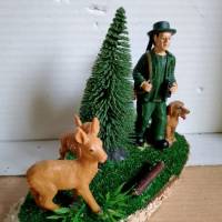 Dekoration - Geschenk für einen Jäger - Geldgeschenk lustige Waldszene mit Rehen oder Wildschwein , Jäger und Hund Bild 2