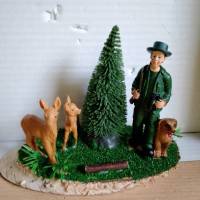 Dekoration - Geschenk für einen Jäger - Geldgeschenk lustige Waldszene mit Rehen oder Wildschwein , Jäger und Hund Bild 3