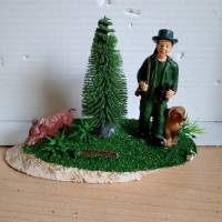 Dekoration - Geschenk für einen Jäger - Geldgeschenk lustige Waldszene mit Rehen oder Wildschwein , Jäger und Hund Bild 4