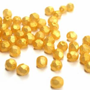 50 Sueded Gold Lamé Crystal böhmische Perlen 4mm, tschechische feuerpolierte facettierte Glasperlen DIY Glasschliff 4mm Bild 1