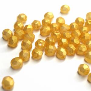 50 Sueded Gold Lamé Crystal böhmische Perlen 4mm, tschechische feuerpolierte facettierte Glasperlen DIY Glasschliff 4mm Bild 2