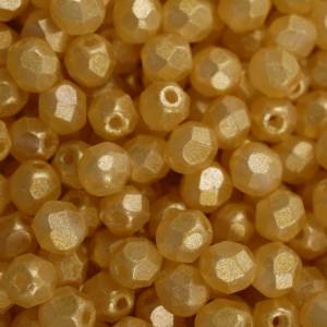 50 Sueded Gold Lamé Crystal böhmische Perlen 4mm, tschechische feuerpolierte facettierte Glasperlen DIY Glasschliff 4mm Bild 3