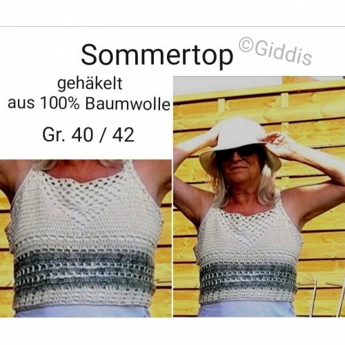 Sommertop/Croptop Gr. 40/42 creme