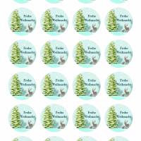 24 Sticker Etiketten Aufkleber, rund D= 4 cm  "Frohes Fest", Kartengestaltung, Weihnachten,  neu Bild 2