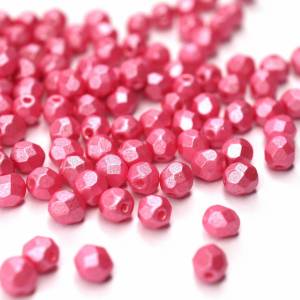 50 Pearl Shine Pink böhmische Perlen 4mm, tschechische feuerpolierte facettierte Glasperlen DIY Glasschliff 4mm Bild 1