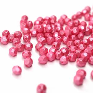 50 Pearl Shine Pink böhmische Perlen 4mm, tschechische feuerpolierte facettierte Glasperlen DIY Glasschliff 4mm Bild 2