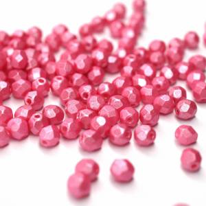50 Pearl Shine Pink böhmische Perlen 4mm, tschechische feuerpolierte facettierte Glasperlen DIY Glasschliff 4mm Bild 3