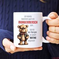 Tasse mit Spruch MORGENMENSCH - Bürotasse, Kaffetasse Bild 4