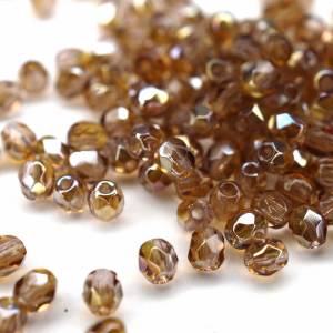 50 Light Amethyst Lustered böhmische Perlen 3mm, tschechische feuerpolierte facettierte Glasperlen DIY Glasschliff Bild 4