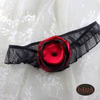 Strumpfband Hochzeit rot-schwarz Brautstrumpfband Bild 2