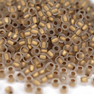 Toho Seed Beads 11/0 Frosted Gold-Lined Frosted Crystal