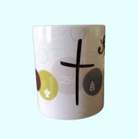 christliche weiße Keramik-Tasse mit Bibelspruch und christlichen Motiven, Geschenk zur Konfirmation Bild 2