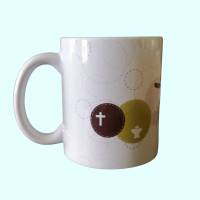 christliche weiße Keramik-Tasse mit Bibelspruch und christlichen Motiven, Geschenk zur Konfirmation Bild 3