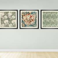 WILLIAM MORRIS 3er Set Kunstdruck Poster Triptychon Vintage, Wanddekoration, Florale Muster, Pattern, Strukturen, Blumen Bild 9