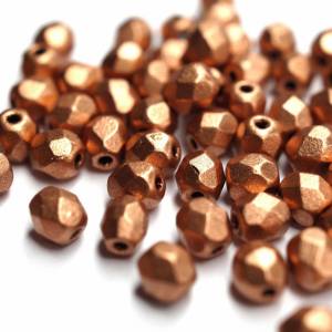 50 Stück 4mm Matt Metallic Copper böhmische Perlen Bild 1