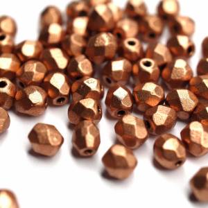 50 Stück 4mm Matt Metallic Copper böhmische Perlen Bild 3