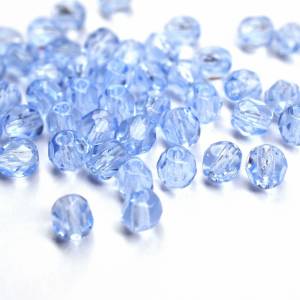50 Light Sapphire böhmische Glasperlen 4mm, tschechische feuerpolierte facettierte Glasperlen DIY Glasschliff Bild 1