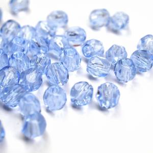 50 Light Sapphire böhmische Glasperlen 4mm, tschechische feuerpolierte facettierte Glasperlen DIY Glasschliff Bild 2