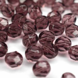 20 Amethyst böhmische Perlen 6mm, tschechische feuerpolierte facettierte Glasperlen DIY Glasschliff Bild 4