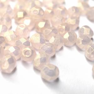 50   Sueded Gold Rosaline böhmische Perlen 4mm, tschechische feuerpolierte facettierte Glasperlen DIY Glasschliff 4mm Bild 1
