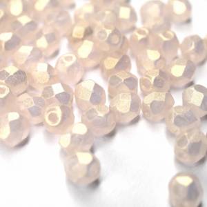 50   Sueded Gold Rosaline böhmische Perlen 4mm, tschechische feuerpolierte facettierte Glasperlen DIY Glasschliff 4mm Bild 3