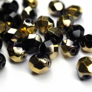 20 Jet Amber 6mm böhmische Perlen, tschechische Glasperlen, DIY Bild 1