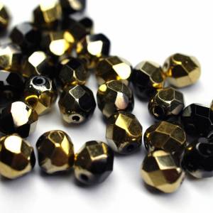 20 Jet Amber 6mm böhmische Perlen, tschechische Glasperlen, DIY Bild 2