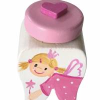 Milchzahndose Zahndose für Mädchen Zahnfee weiß rosa Bild 1