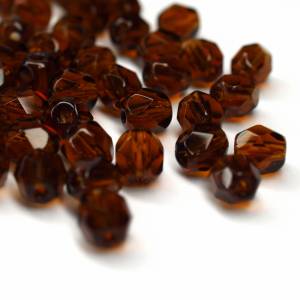 20 Dark Topaz böhmische Perlen 6mm, tschechische feuerpolierte facettierte Glasperlen DIY Glasschliff Bild 3