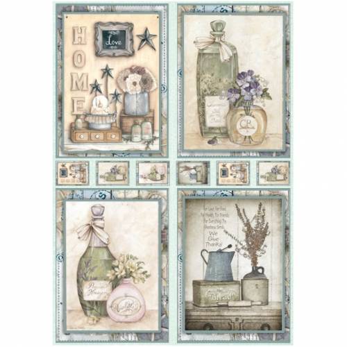 Reispapier - Motiv Strohseide - A4 - Decoupage - Vintage - Shabby - Home - 19143